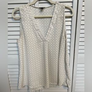 Ann Taylor White tank top with black spots